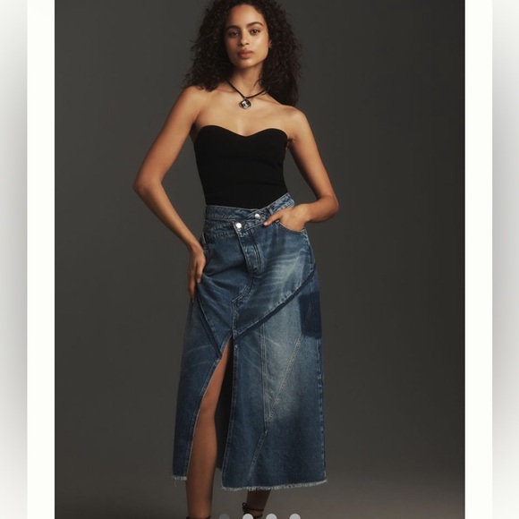 Pilcro Dresses & Skirts - Anthropologie Pilcro Denim Re-worked Midi Skirt - Indigo